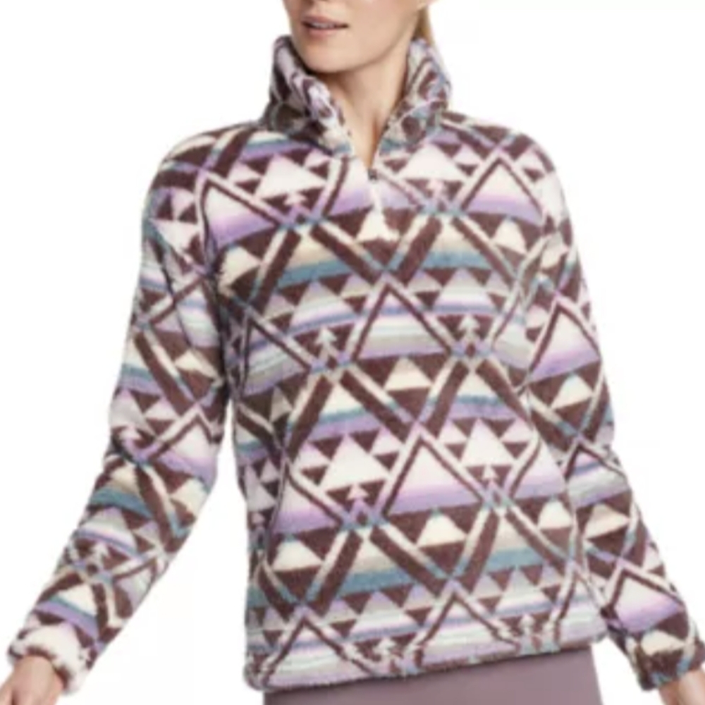 Eddie Bauer Multicolor Geometric Cowl Neck Sweater